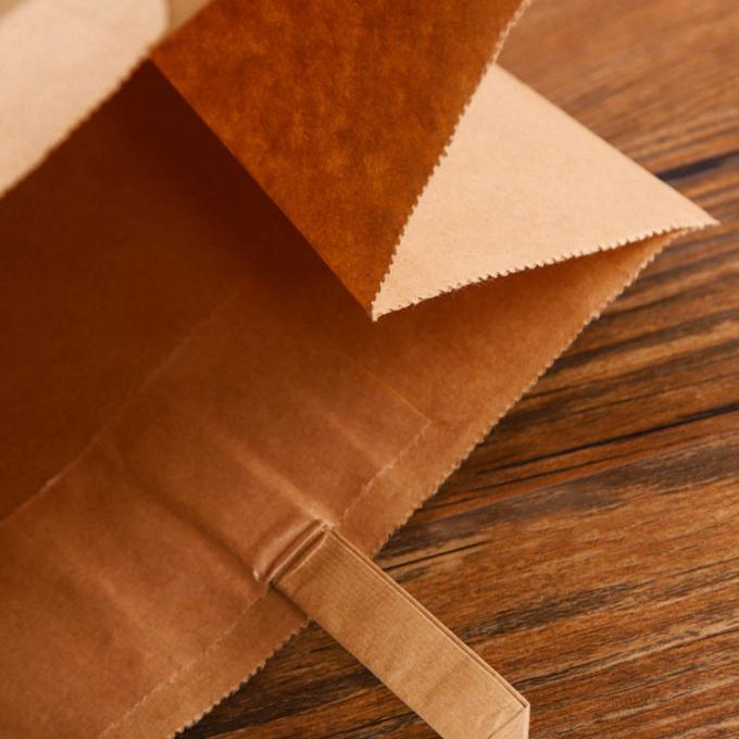 Custom Printed Kraft Paper Bags Environmentally Friendly Flat Hand Rope