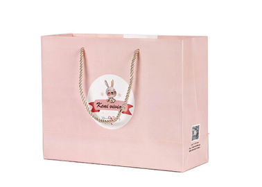 Pink Color Paper Shopping Bags Reusable For Promotion / Shopping / Gift supplier