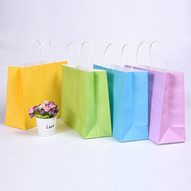 Elegant Stylish Brown Paper Carrier Bags , Colored Paper Bags With Handles supplier