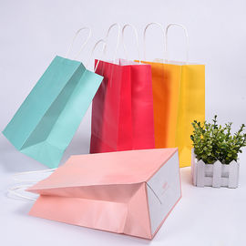 Elegant Stylish Brown Paper Carrier Bags , Colored Paper Bags With Handles supplier