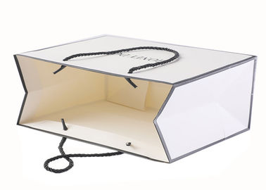 OEM / ODM White Merchandise Bags , Biodegradable Paper Carrier Bags With Logo supplier