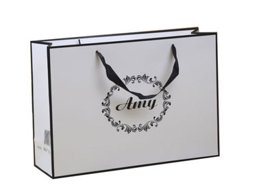 Modern Design Paper Shopping Bags Material 200g - 350g White Card Paper supplier