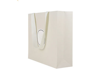 Recyclable White Paper Carrier Bags Strong Bearing Capacity Any Logo Available supplier