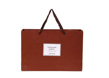 Customized Size Paper Shopping Bags Medium Soft Hardness Brown Color supplier