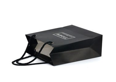 Black Color Paper Merchandise Bags , Promotional Recycled Paper Carrier Bags supplier
