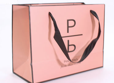 Accurate Printing Pink Paper Carrier Bags , Fancy Boutique Shopping Bags supplier