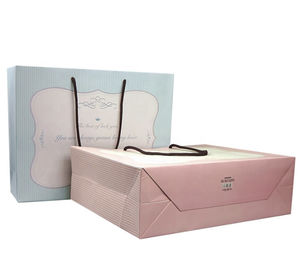 Lovely Custom Printed Paper Bags High Bearing Capacity With Cotton Handle supplier