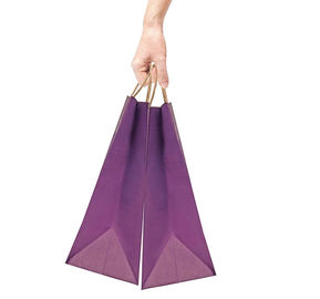 12 * 16 * 6 Inches Custom Kraft Paper Bags , Purple Paper Bags With Handles supplier