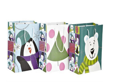 Eco - Friendly Printed Kraft Paper Bags Glossy / Matte Lamination Surface Finishing supplier