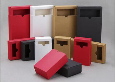 Rectangular Small Kraft Paper Gift Box , 350g Kraft Paper Drawer Box Customized Color supplier
