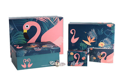 Cartoon Flamingo Custom Printed Gift Boxes For Family / Advertising Promotion supplier