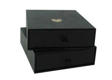 Drawer Type Custom Printed Gift Boxes Black Color Gloss / Matte Lamination supplier