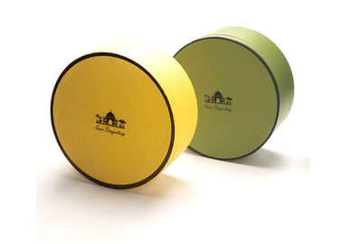 Yellow / Green Color Round Gift Box , Round Present Box For Birthday / Anniversary supplier
