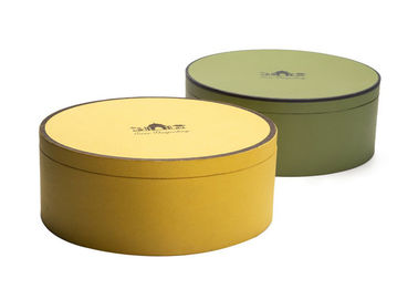 Yellow / Green Color Round Gift Box , Round Present Box For Birthday / Anniversary supplier