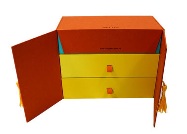 Combined Luxury Gift Packaging Boxes Handmade Drawer Type OEM / ODM Available supplier