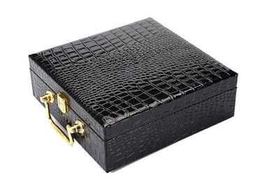 PU Leather Luxury Gift Packaging Boxes Cutsomzied Shape With Portable Handle supplier