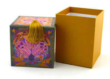 Tassel Exquisite Luxury Candle Boxes , Candle Gift Box Handmade Non Toxic supplier