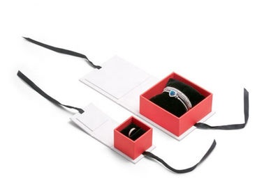 Thickness 2mm Luxury Gift Packaging Boxes Flip Top Ribbon Closure For Jewelry supplier