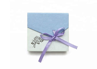 Elegant Ribbon Tie Gift Box , Wedding Favour Boxes With UV Embossing Finishing supplier