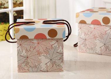 Weight 300g Large Kraft Gift Box , Snack Packaging Boxes With Rope Handle supplier