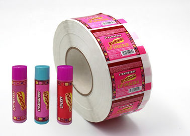 Hard - Wearing Custom Adhesive Labels Pink Color Non Toxic For Lip Balm supplier