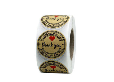Thickness 2mm Brown Paper Sticky Labels Diameter 1.18 Inches For Wedding / Anniversary supplier