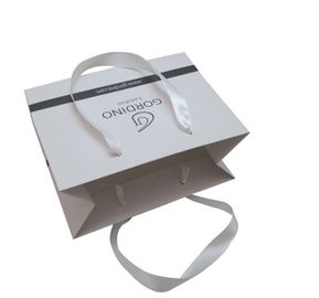 Recyclable Custom Small Paper Bags , White Merchandise Bags Any Size Available supplier