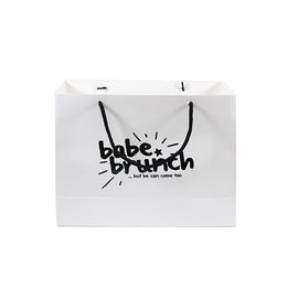 White Color Custom Printed Paper Bags For Cosmetics / Perfume / Garments supplier