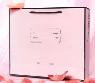 Pink Color Personalized Paper Shopping Bags Popular ODM / OEM Available supplier