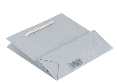 Blue Color Custom Printed Paper Bags With Beautiful Ribbon / Rope Handle supplier