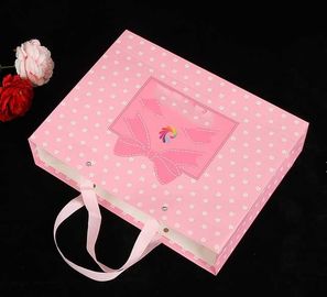 Delicate Custom Printed Paper Bags / Pink Paper Carrier Bags For Toys / Jewelry supplier