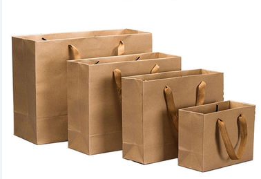 High Durability Custom Printed Kraft Paper Bags Eco Friendly High Tear Resistance supplier