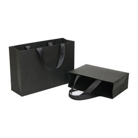 Soft Edge Black Paper Carrier Bags , Recycled Gift Bags Various Shape Available supplier
