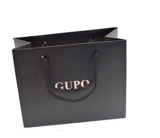 Black Color Personalized Paper Bags , Custom Printed Gift Bags Eco Friendly supplier