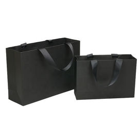 Soft Edge Black Paper Carrier Bags , Recycled Gift Bags Various Shape Available supplier