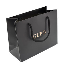 Black Color Personalized Paper Bags , Custom Printed Gift Bags Eco Friendly supplier