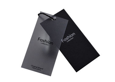 Recyled Black Custom Printed Hang Tags Size 4.8 × 10cm With Frosted PVC Tag supplier