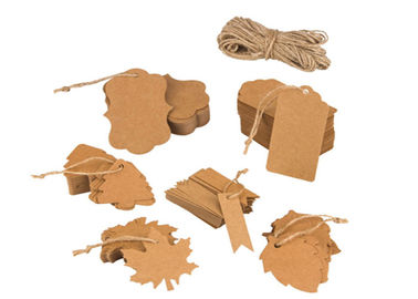 Pantone Color Custom Kraft Hang Tags , Personalised Swing Tags Various Shape Available supplier