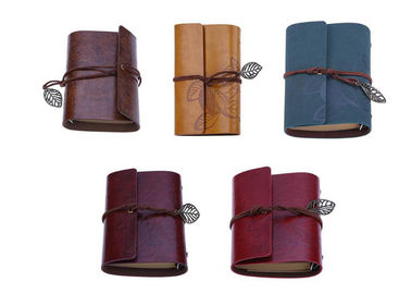 Customized Color Personalised Logo Notebook , Spiral Leather Bound Travel Journal supplier