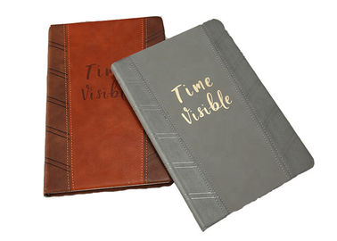 PU Leather Custom Printed Notebooks 120 Sheets Wood - Free Paper Inner Pages supplier