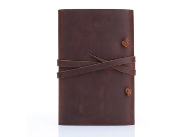 Dark Borwn Color Personalized Leather Bound Journal Refillable Weight 488g supplier