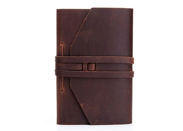 Dark Borwn Color Personalized Leather Bound Journal Refillable Weight 488g supplier