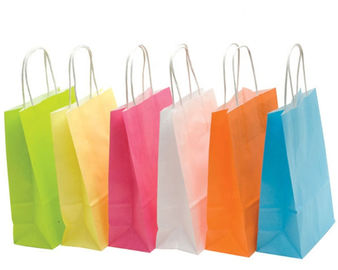 Recyclable Colored Kraft Paper Bags , Custom Brown Paper Bags For Department Stores supplier