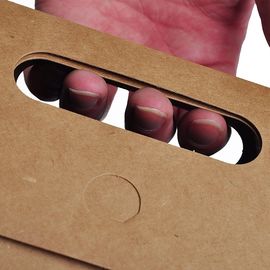 Die Cut Personalized Brown Paper Bags High Tear Resistance Windowed Handle supplier