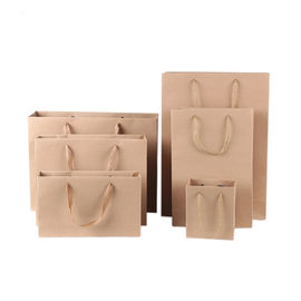 Biodegradable Printed Brown Paper Bags , Kraft Paper Gift Bags High Durability supplier