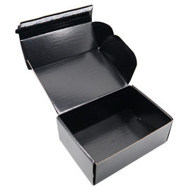 Recycled Matte Corrugated Shipping Boxes , Black Corrugated Boxes Cutsomized Size supplier