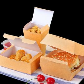 Collapsible Fried Chicken Takeaway Boxes Kraft Paper Material Vent Hole Design supplier
