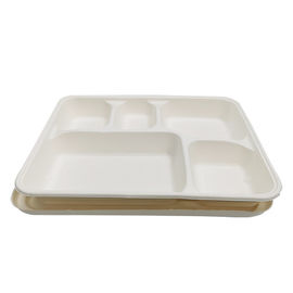 Biodegradable Food Box White Color Food Grade Sugarcane Pulp Material Non Pollution supplier
