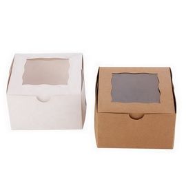 Bakery Cake Take Away Box , Food Packaging Boxes With Clear Viewing Window supplier