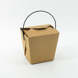 Anti Leakage Food Box 350 Gsm Kraft Paper Material With Black Handle supplier